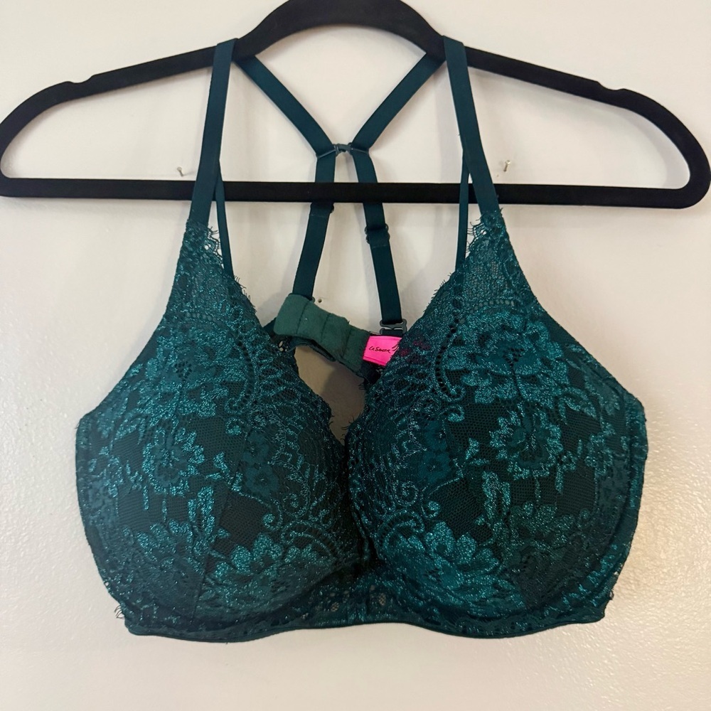 🌻La SENZA Beyong Sexy Deep Plunge Shiny Emerald Lace Bra